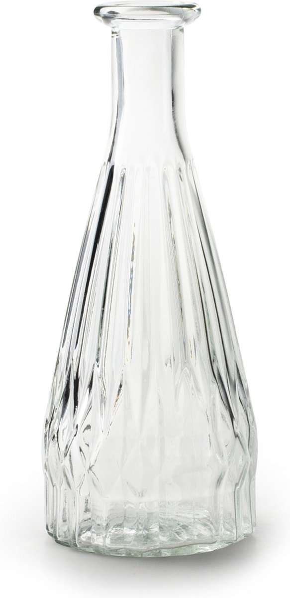 Jodeco Bloemenvaas Patty - helder transparant glas - D8,5 x H21 cm - fles vaas