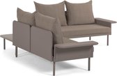 Kave Home - Ensemble canapé d'angle et table outdoor Zaltana en aluminium marron mat 164 cm