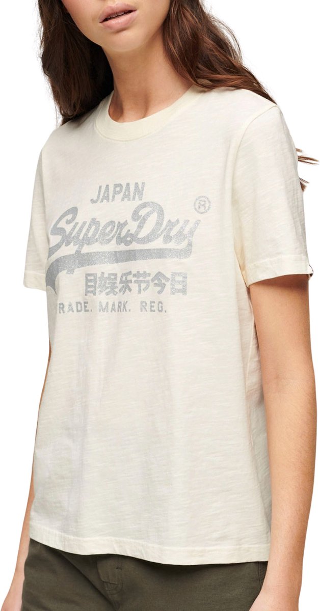 Superdry Metallic Shirt Dames 36 Zilver