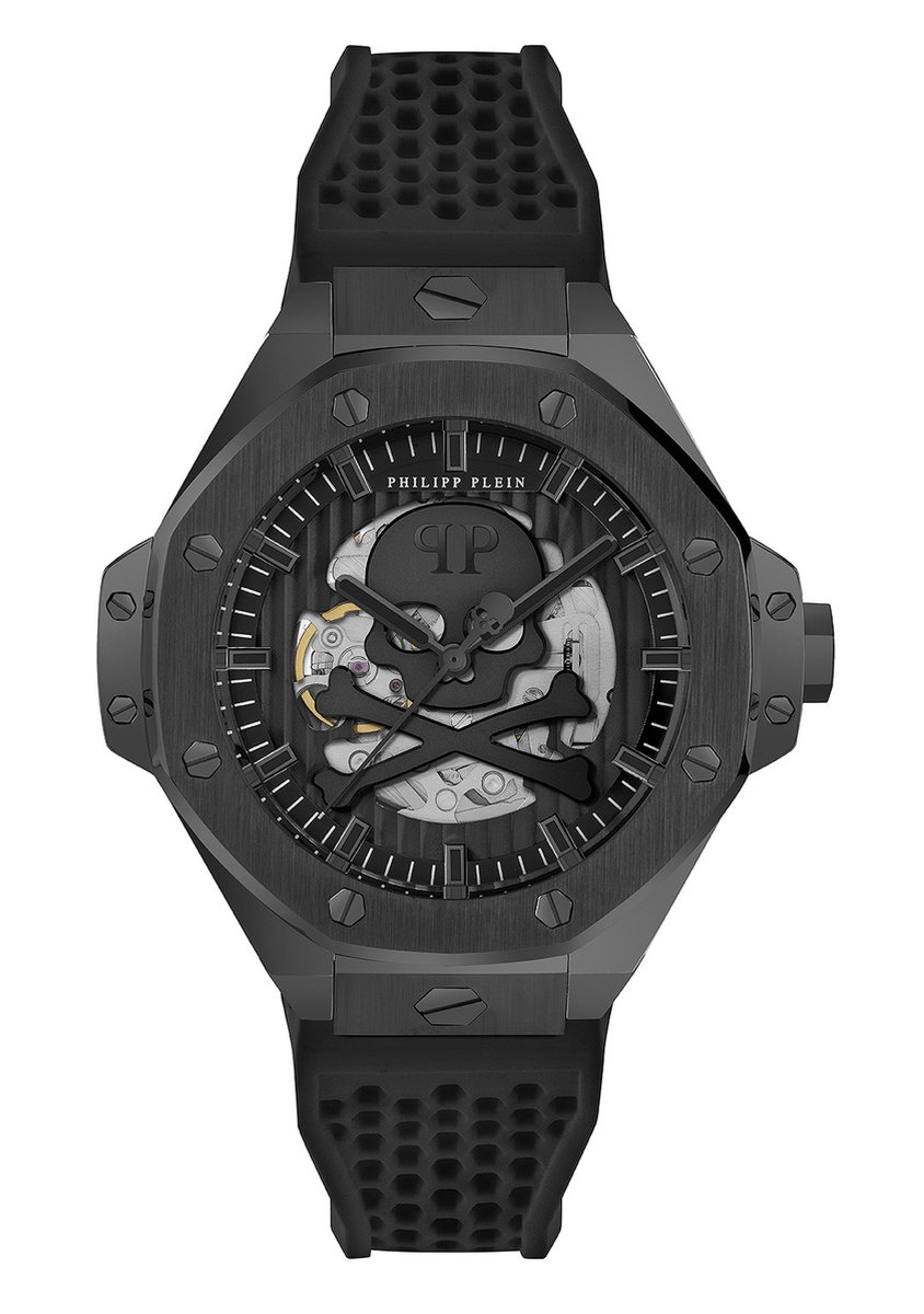 Philipp Plein Plein $Keleton Royal PWPFA0924 Horloge - Siliconen - Zwart - Ø 46 mm