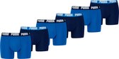 Puma Boxershorts Everyday Basic - 6 pack Blauwe heren boxers - Heren Ondergoed - True Blue - Maat XL