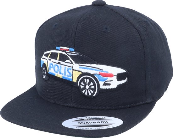 Hatstore- Kids Polisbil Black Snapback - Kiddo Cap Cap