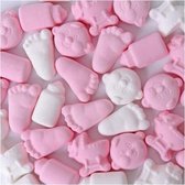 500 grammes de bonbons de naissance meringues roses et blanches pour baby shower révélation de genre ou fête de naissance
