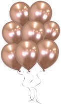 LUQ - Luxe Chrome Rose Gouden Helium Ballonnen - 100 stuks - Verjaardag Versiering - Decoratie - Latex Ballon Rose Goud