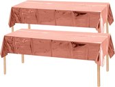 2x nappe feuille Laken décoration Table décoration Fête brillant Rose or nappe en plastique nappe 183*137 cm