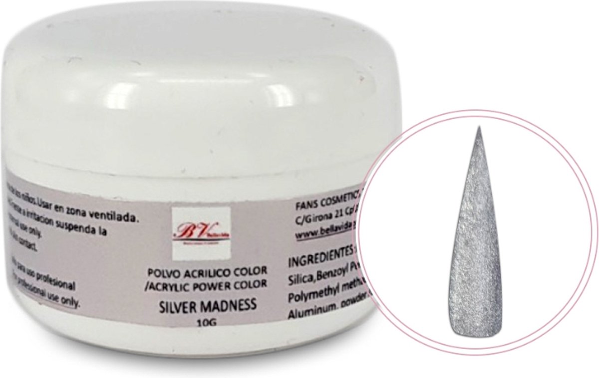 Goedkoopste Acrylic Powder 10g Silver Madnes