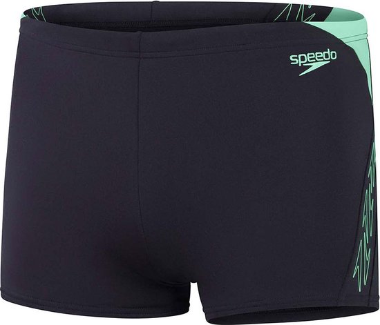 Speedo Hyperboom Splice Zwemshort Heren - grey lead/neon coral