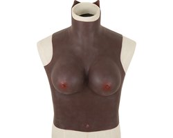 Siliconen Borstprothesen - C-cup - donkere huidskleur -100% hypoallergene medische siliconen - Wearable Borst - Kunstmatige Nep Borst - Valse Borsten - Siliconen Huid - Bodysuit - Crossdresser - Transgender - Travestiet - Cosplay - Body4Everybody