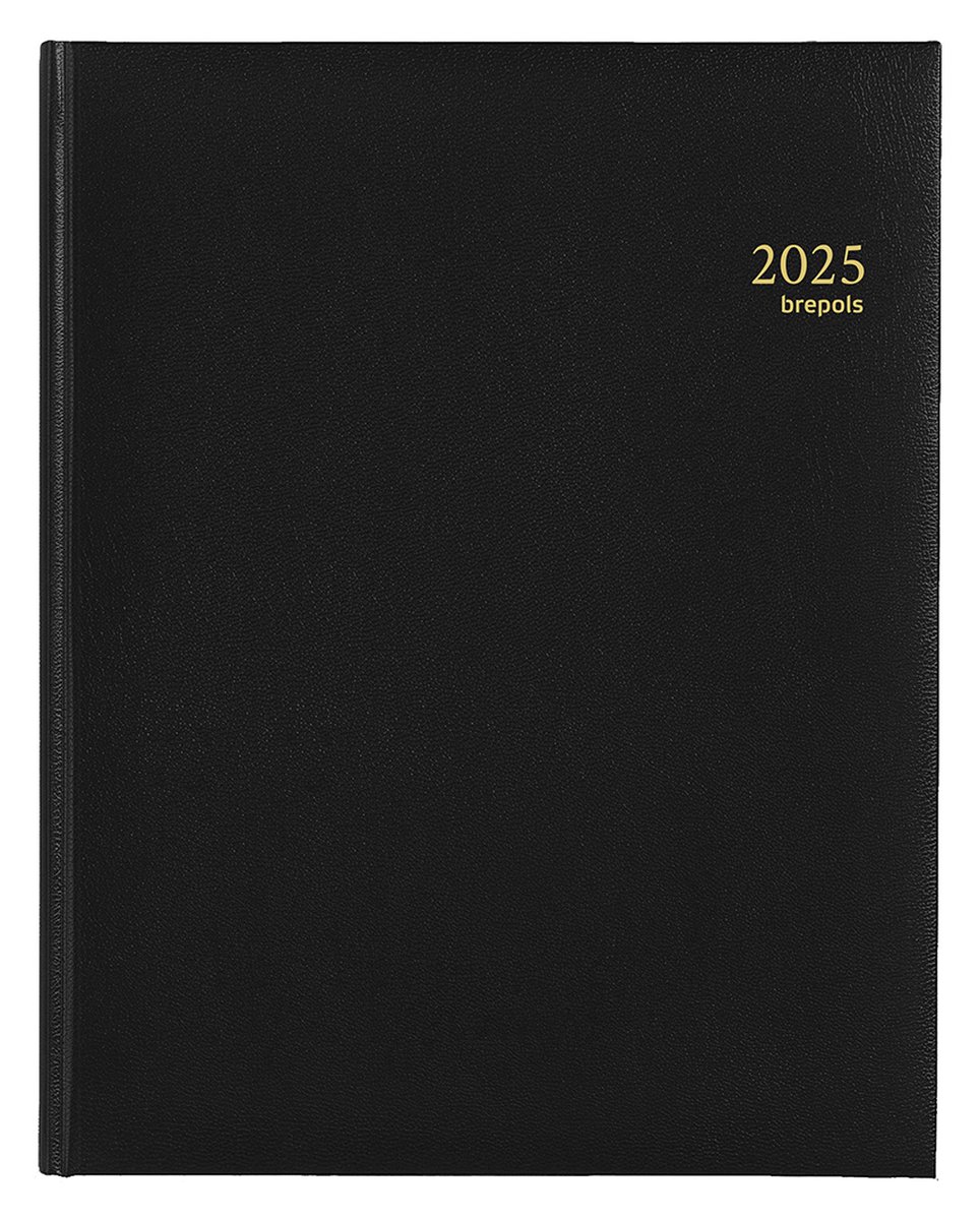 Brepols Bureau-agenda 2025 - CONCORDE - Lima - Weekoverzicht - 1w/2p - Zwart - 21 x 27 cm