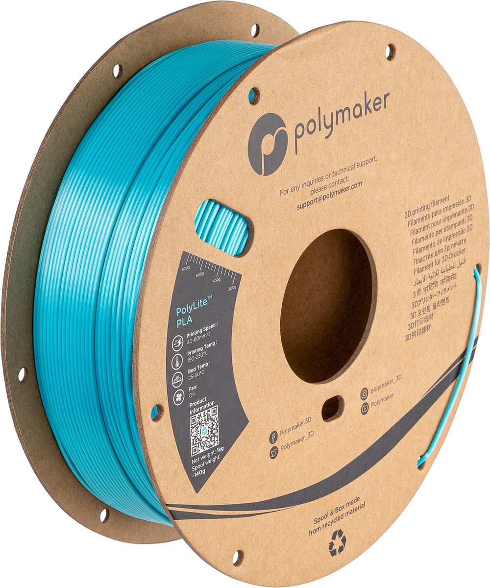 Polymaker PolyLite PLA Filament Silk Light Blue 1,75mm 1KG