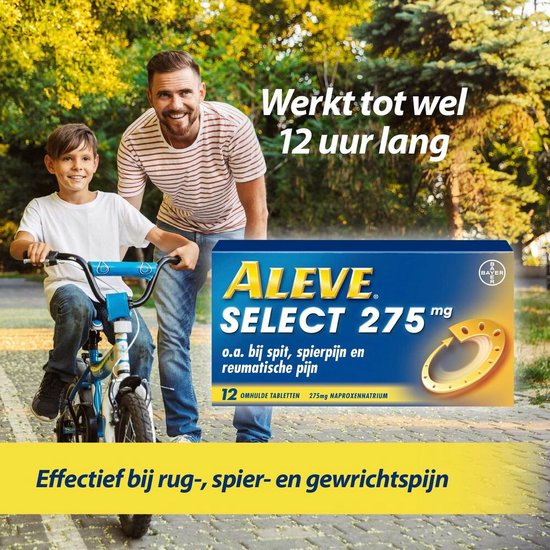 ​Aleve Select 275 mg Tabletten | 12 stuks | Langdurige Pijnverlichting tot 12 uur | Geschikt bij Spierpijn, Rugpijn en Gewrichtspijn