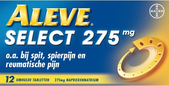 ​Aleve Select 275 mg Tabletten | 12 stuks | Langdurige Pijnverlichting tot 12 uur | Geschikt bij Spierpijn, Rugpijn en Gewrichtspijn
