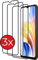 Screenprotector Geschikt voor OPPO A18 Screenprotector Glas Gehard Tempered Glass Full Cover - Screenprotector Geschikt voor OPPO A18 Screen Protector Screen Cover - 3 PACK