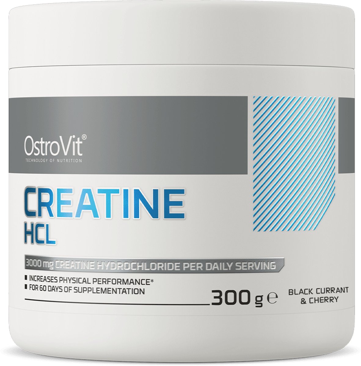 Goedkoopste Creatine - Creatine HCL 300g - OstroVit - Black Currant & Cherry - Supplement