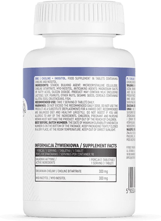 Supplementen - Choline + Inositol - 90 tabletten - OstroVit - OstroVit