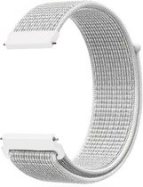 Nylon klittenband smartwatchband - 20mm - Reflecterend wit - Horlogebandje voor Samsung Galaxy Watch 42mm / Active / Active2 40 & 44mm / Galaxy Watch 3 41mm / Galaxy Watch 4 - Classic / Galaxy Watch 5 - Pro / Galaxy Watch 6 - Classic / Gear Sport