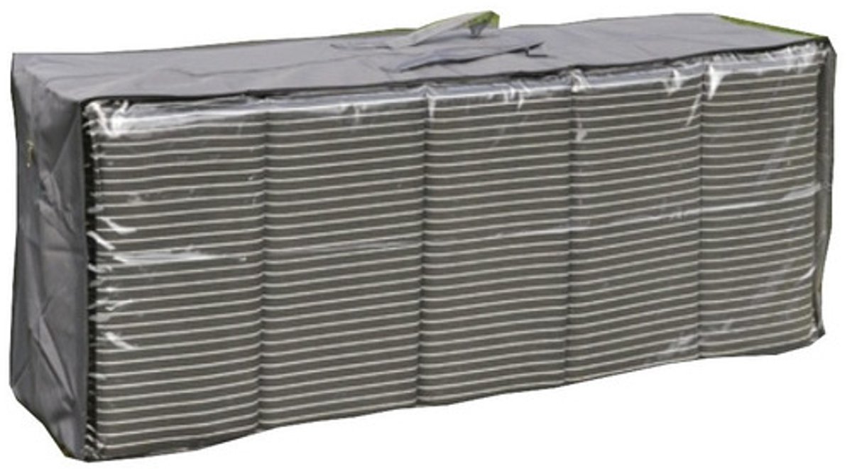 Lifetime Garden Tuinkussen beschermhoes/opberghoes - waterafstotend - polyester - 125 x 32 x 50 cm Grijs