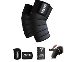 Breaking Limits Knee Wraps – Knee Sleeves Powerlifting – Knie Straps - Fitness & Crossfit - Knie Brace - 2 Stuks