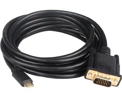 XIB Type C naar VGA 1.8m kabel / Type C to VGA 180cm - Zwart