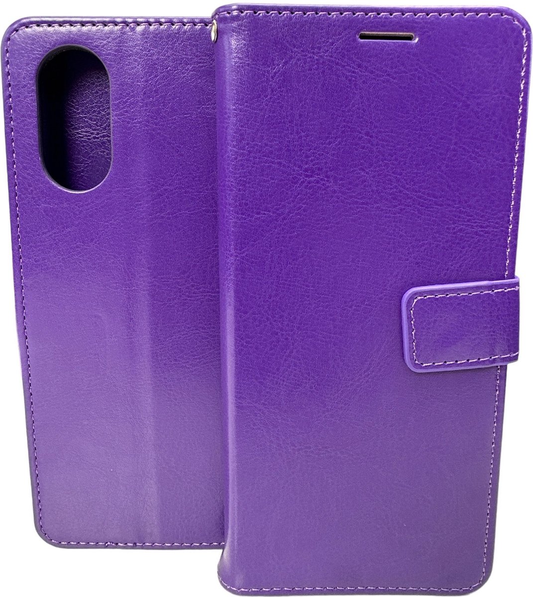 Bookcase Paars Geschikt voor Oppo A17 - portemonnee hoesje - ZT Accessoires