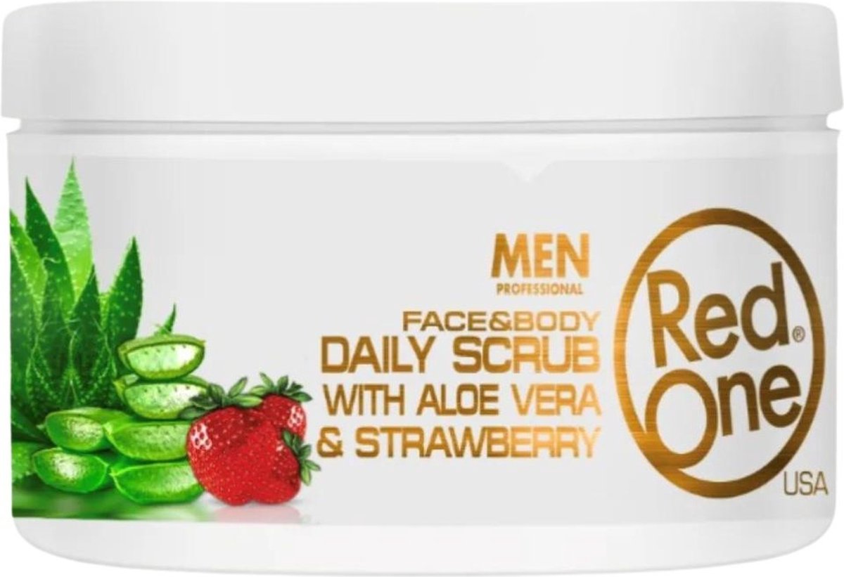 Red One - Face and Body Scrub - Aloe Vera - Strawberry - gezicht en Lichaam Scrub - Aardbei