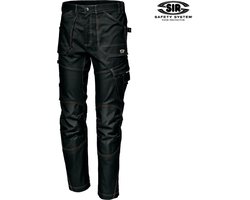 SIR SAFETY GEMINI Stretch Werkbroek HEREN Veiligheidsbroek Zwart - Pennenzak, Mobiele Telefoonzak en Multifunctionele Zak - Kniebeschermerzak, Ultra Flexibel en Cordura Versterkt Materiaal