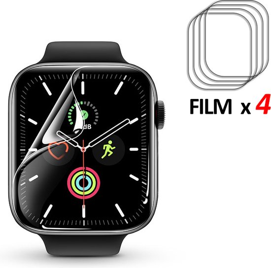 Stravo 4-Pack Apple Watch Schermbeschermer voor Apple Watch Serie 9/8/7 - 41mm - Geavanceerd TPU Materiaal [Geen Glas], Zelfherstellend, Krasbestendig HD Helder Folie voor iWatch 41mm Serie 9 8 7 - Eenvoudige Installatie