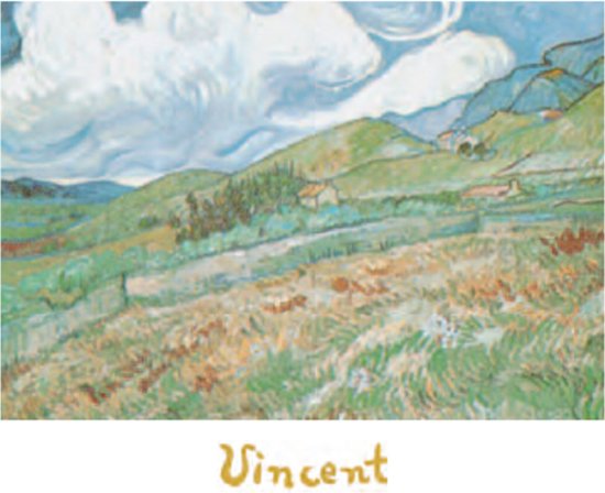 Vincent van Gogh - Korenveld met bergen op de achtergrond - Kunstposter - 50x70 cm
