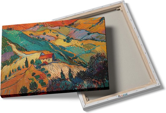 Artaza Peinture sur toile représentant une maison sur une colline - 120 x 90 - Décoration murale - Photo sur toile - Impression sur toile