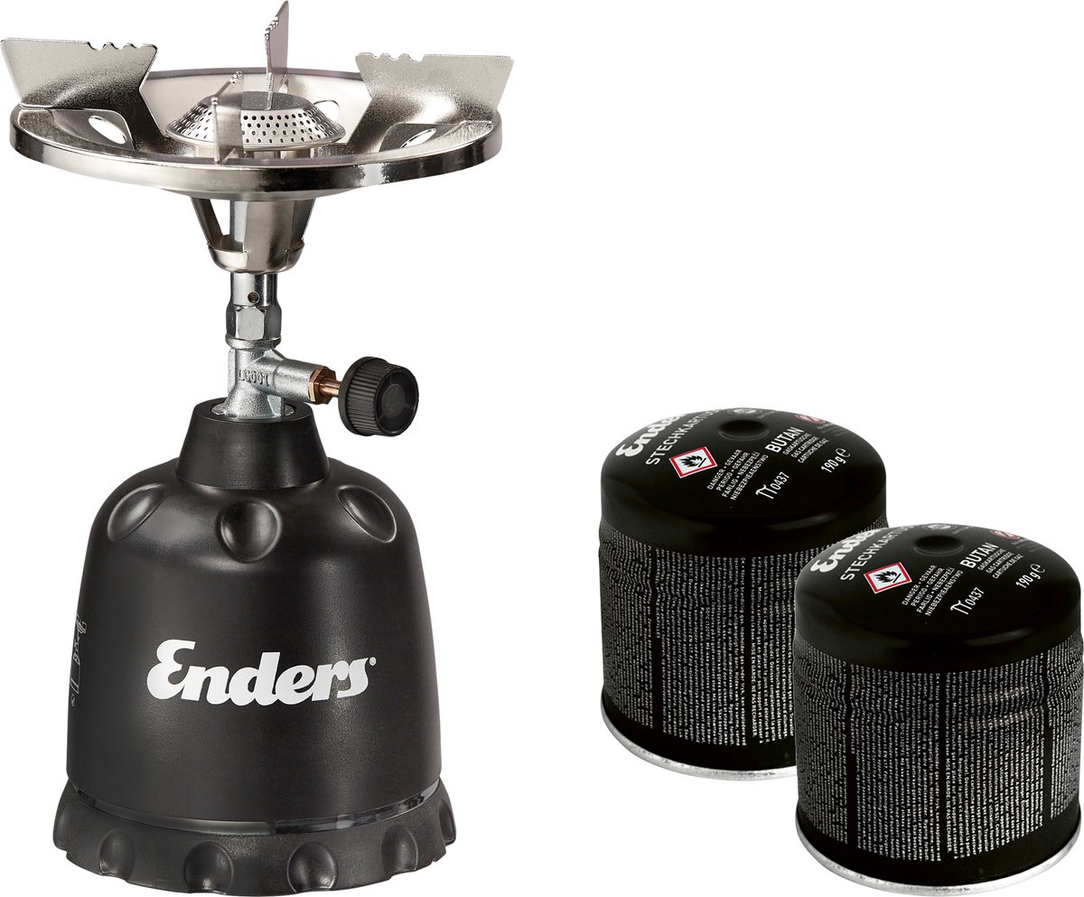Enders Olymp – Campingbrander – Kooktoestel - Compact – Lichtgewicht – Inclusief 2 Gaspatronen – 1400W