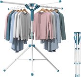 Opvouwbaar droogrek voor kleding - Ruimtebesparend statief inclusief 24 wasknijpers - Roestvrij staal - Voor binnen en buiten