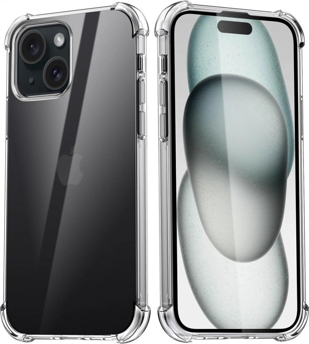 Mobigear Doorzichtig Hoesje geschikt voor Apple iPhone 15 Plus Telefoonhoesje Flexibel TPU | Mobigear Cushion Backcover Shockproof | Doorzichtig Telefoonhoesje iPhone 15 Plus | Schokbestendig iPhone 15 Plus Telefoonhoesje | Anti Shock Proof -