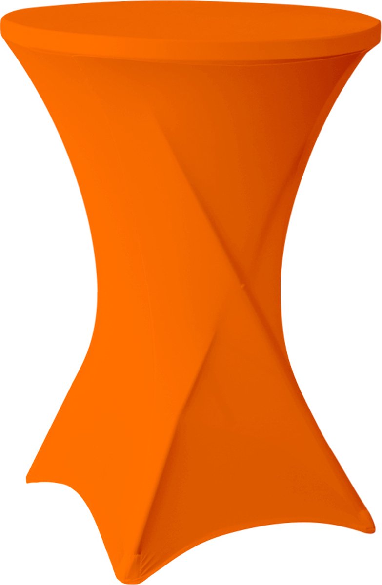 Statafelrok Oranje 80cm - Statafelhoes - Tafelrok - ∅80-85x110cm - Tafelrokkenshop.nl