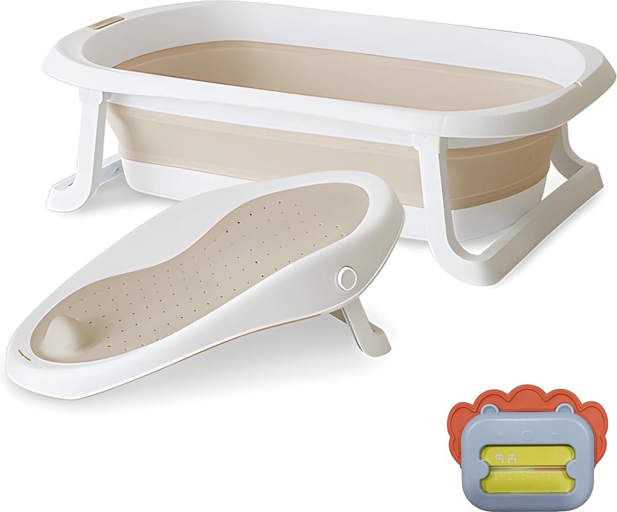 Goedkoopste Groot opvouwbaar babybadje - Babybadje Babybadzitje met thermometer - Innovatief ergonomisch badzitje met antislipbasis - voor pasgeborenen tot peuters
