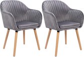 Rootz set van 2 eetkamerstoelen - fluwelen stoelen - gestoffeerde stoelen - ergonomische ondersteuning - hoogwaardige materialen - eenvoudige montage - 81 cm x 40 cm x 40 cm