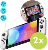 imoshion Screenprotector Two-pack geschikt voor de Nintendo Switch OLED - Nintendo Switch Accessoires - Gehard Glas, Anti Vingerafdruk Coating, Krasbestendig en UV Werend