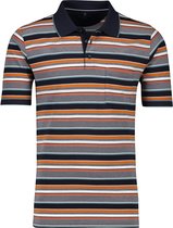 CASA MODA comfort fit heren polo - oranje gestreept - Maat: 5XL