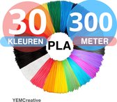 YEMCreative® PLA Filament - PLA Navulling - Navulling 3D Pen Starterspakket - 30 Kleuren 300 Meter- 3D pen vullingen - 1,75 mm