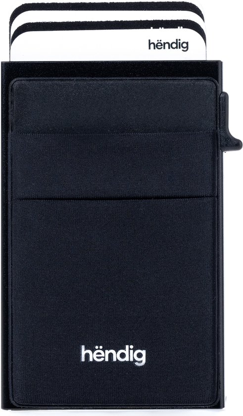 Porte-cartes Hëndig Premium avec étui Zwart- 10 cartes + factures Porte-cartes de crédit RFID pour hommes et femmes Portefeuille extensible Inc. Emballage cadeau de Luxe