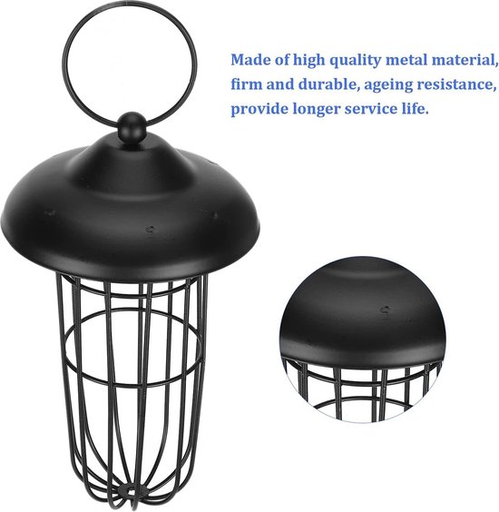 3 PAGEN® Vogelvoederhuis om op te hangen, vogelvoederder, wilde vogels, weerbestendig, vogelvoederdispenser om op te hangen, van robuust kunststof, voederstation voor tuin en balkon, hoogte 19 cm