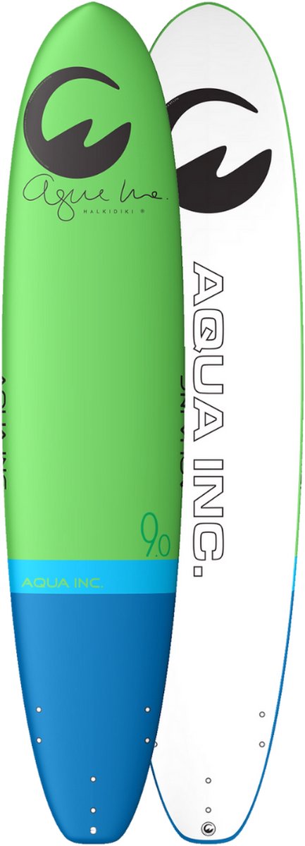 Aqua Inc. Arouna Softtop Surfboard 9'0" x 24" - Groen - EPS Core - Voor Alle Niveau's - Hufterproof