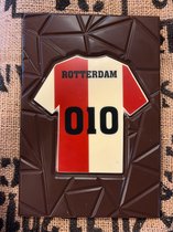 Chocolade tablet Feyenoord shirt | A4 formaat | 1 KG chocolade kado | Voetbal tenue cadeau | Smaak Puur