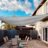 Zonnezeil, 4 x 5 m, zonwering, set incl. bevestigingskoord, rechthoekig, waterafstotend, polyester, geïmpregneerd 95% UV-bescherming, windscherm, weerbescherming voor balkon, tuin, terras,