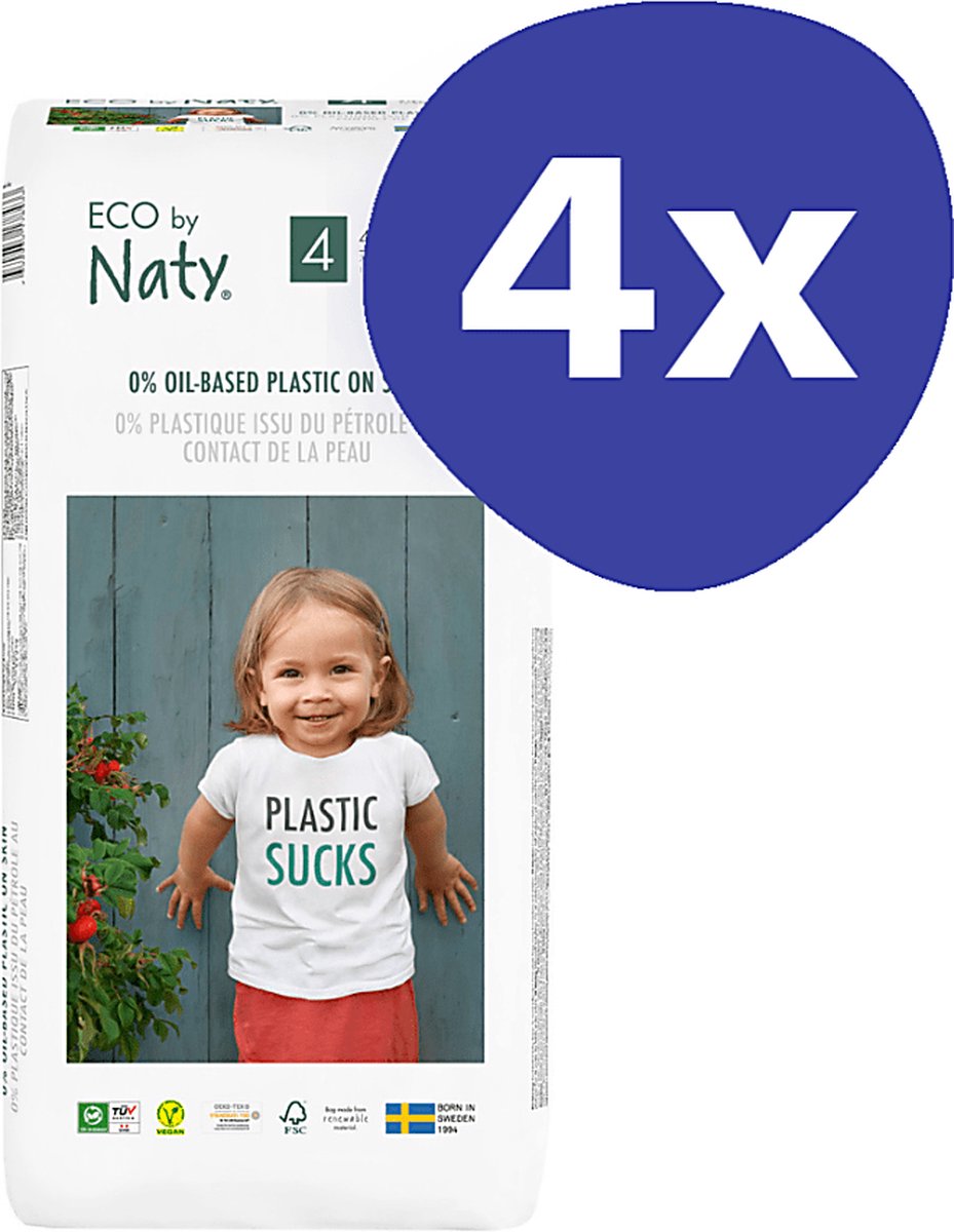 Goedkoopste Naty Luiers Maat 4 (7-18 kg) (4x 44 stuks