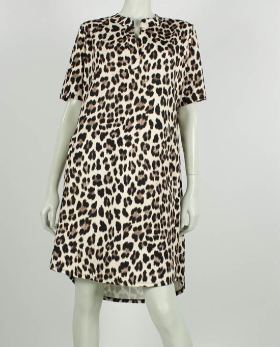 Jurk - Camina - Panter Print - Maat M/L