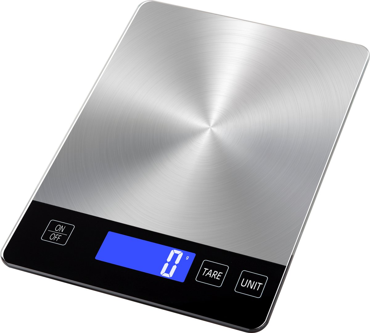 15KG Norskland Digitale Precisie Keukenweegschaal - 1gr tot 15kg - RVS / Zwart - Precisie Weegschaal - Keuken Weegschaal