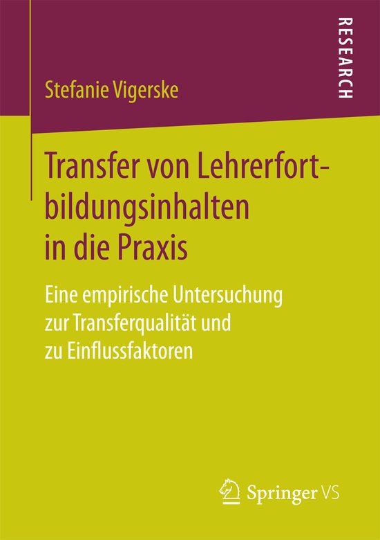 Transfer von Lehrerfortbildungsinhalten in die Praxis - cover