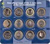First official issue of the 1 euro coins of the 12 memberstates