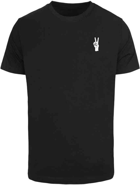 Mister Tee - Peace Hand Heren T-shirt - S - Zwart