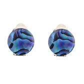 Behave - clip oorbellen - oorclips abalone schelp - rond - 1.4 cm
